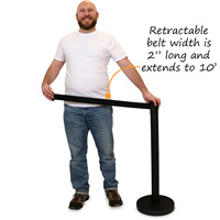 Stanchion with Retractable Belt: Crowd Contro