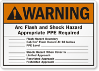 Warning Arc Flash Sign