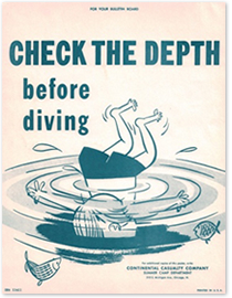 Classic Check the Depth No Diving Safety Sign