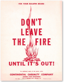 Don’t Leave The Fire Until It’s Out Safety Sign