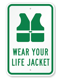 New Life Jacket Safety Sign 