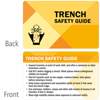 Trench Safety Guide Heavy-Duty Laminated Safety Wallet Card