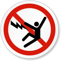 Electric Shock ISO Prohibition Sign