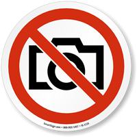 No Photography ISO Prohibition Sign