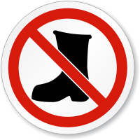 No Work Boots Beyond This Point ISO Sign