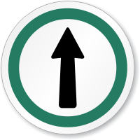This Way Out Symbol ISO Circle Sign