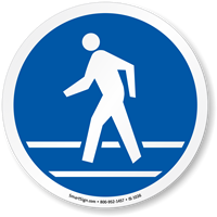 Use Pedestrian Route ISO Sign
