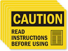 Read Instructions Before Using Caution Label