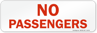 No Passengers, Prohibition Label