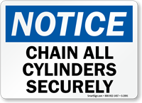 Notice Chain Cylinders Securely Sign