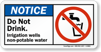 Do Not Drink Non Potable Water Sign