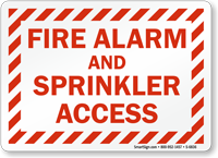 Fire Alarm Sprinkler Access Sign