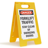 Forklift Traffic Stay Clear Danger Free-Standing Sign