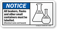 All Beakers Flasks Containers Must Labeled Sign