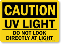 Caution UV Light Sign