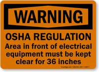 Warning OSHA Regulation Sign