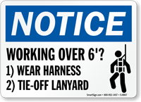 OSHA Notice Wear Safety Harness Sign