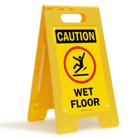 Caution Wet Floor W/Graphic Fold Ups® Floor Sign