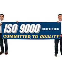 ISO 9000 certified quality banner
