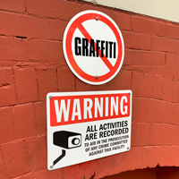 No Graffiti ISO Prohibition Circle Sign