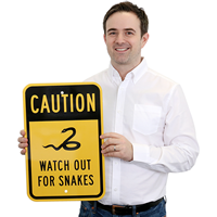 Caution - Watch Out For Snakes, Safety Sign
