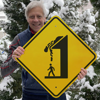 Watch out for falling snow sign