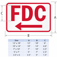 FDC Signage with Leftward Arrow