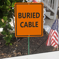Caution: Buried cable signage