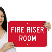 Horizontal Fire Riser Room Safety Sign 