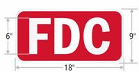 FDC sign for fire department access