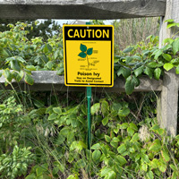 Caution: Poison Ivy Stay on Trails Sign