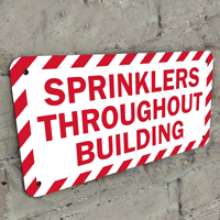 Warning label for sprinkler system