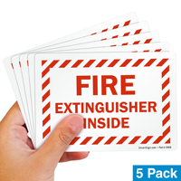 Extinguisher labels fire inside