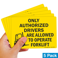 Forklift labels Only authorized drivers