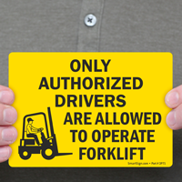 Forklift label Authorized drivers