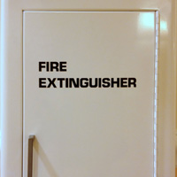 Fire Extinguisher Die Cut Glass Door Labels