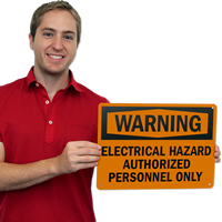 Warning Electrical Hazard Authorized Personnel Signs
