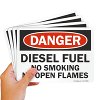 Chemical Diesel Fuel No Smoking Sign