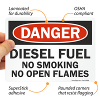 No Smoking Sign for Chemical Diesel Fuel