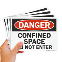 Confined space warning sign