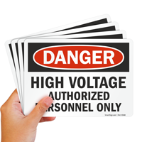 High voltage authorized personnel only sign