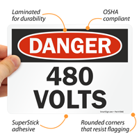 High Voltage Sign: 480 Volts