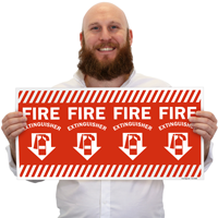 Downward Arrow Sign for Fire Safety Equipment