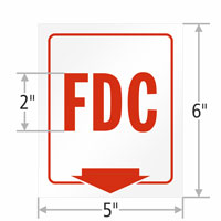 FDC with Bottom Arrow Projecting Emergency Sign