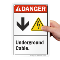 Electric Shock Symbol Sign: Underground Cable