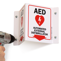 AED Projecting Safety Sign