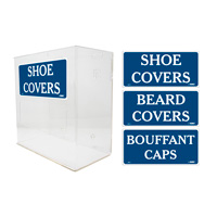 PPE dispenser for shoe covers, beard covers, bouffant caps