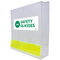 Dual compartment safety glasses acrylic PPE dispenser