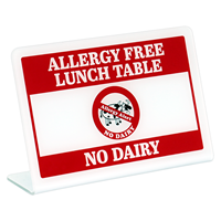 Allergy Free Lunch Table No Dairy Desk Signs