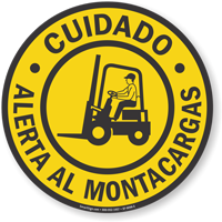 Forklift Safety Sign in Spanish